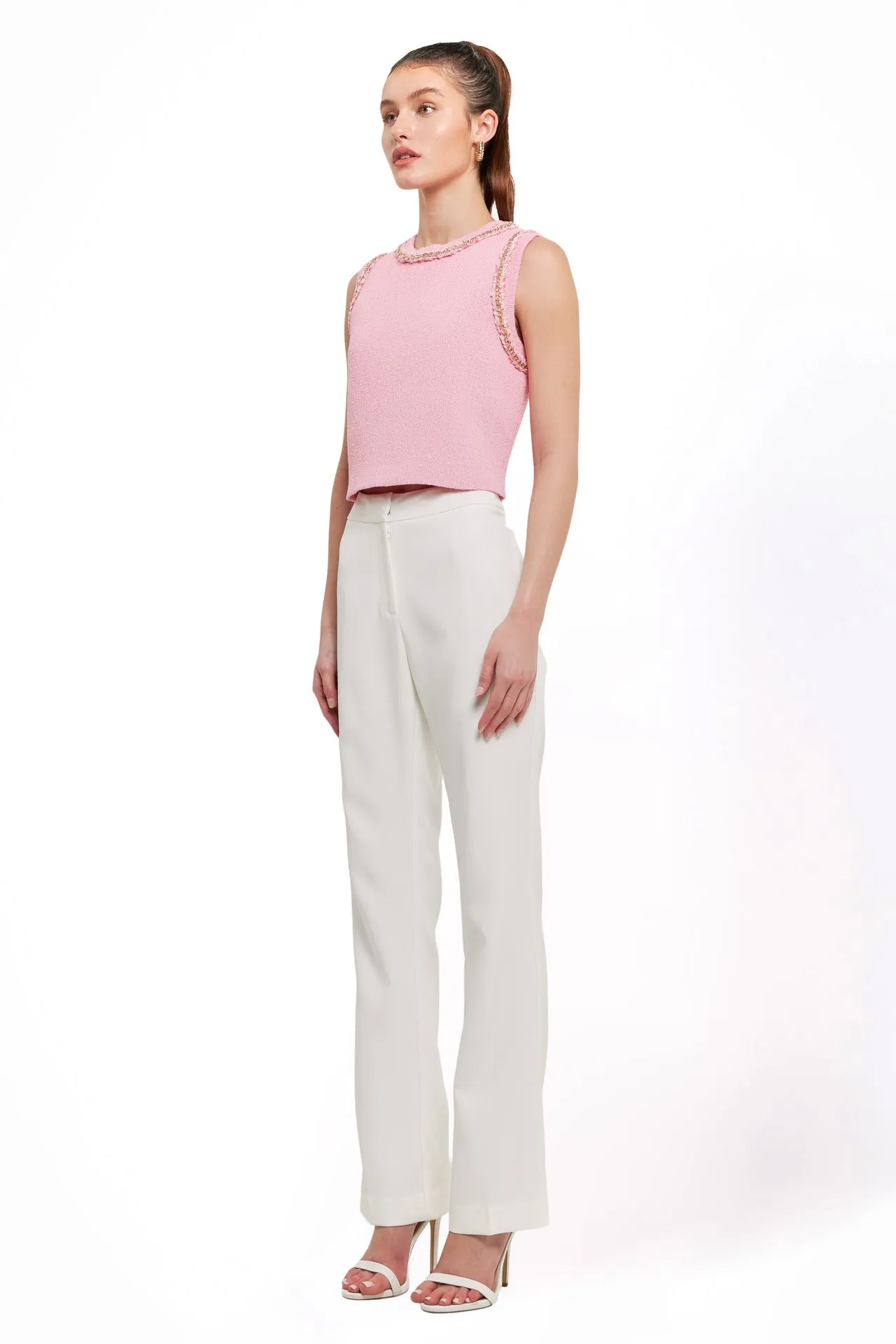 Trim Detail Knit Tank Top