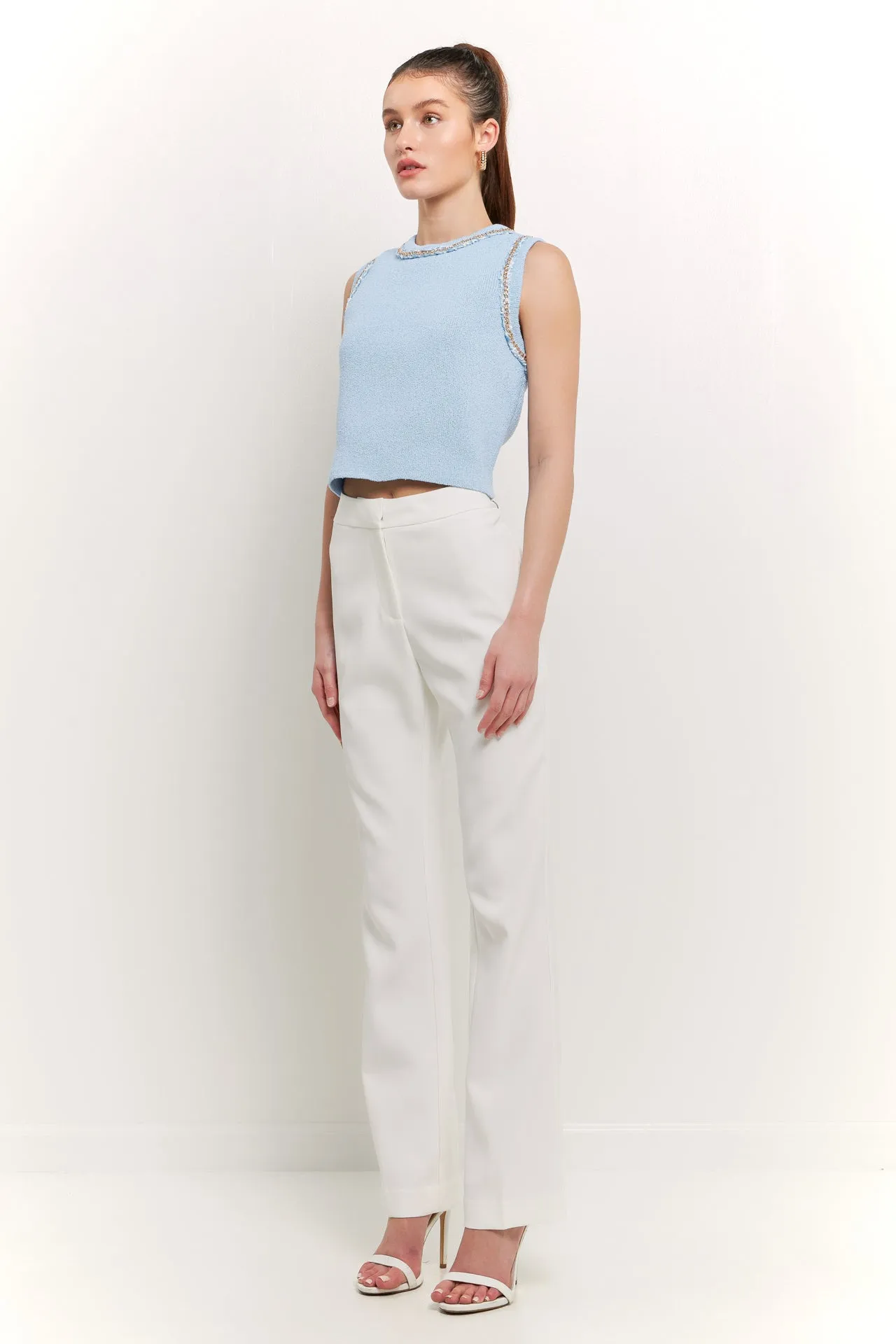 Trim Detail Knit Tank Top
