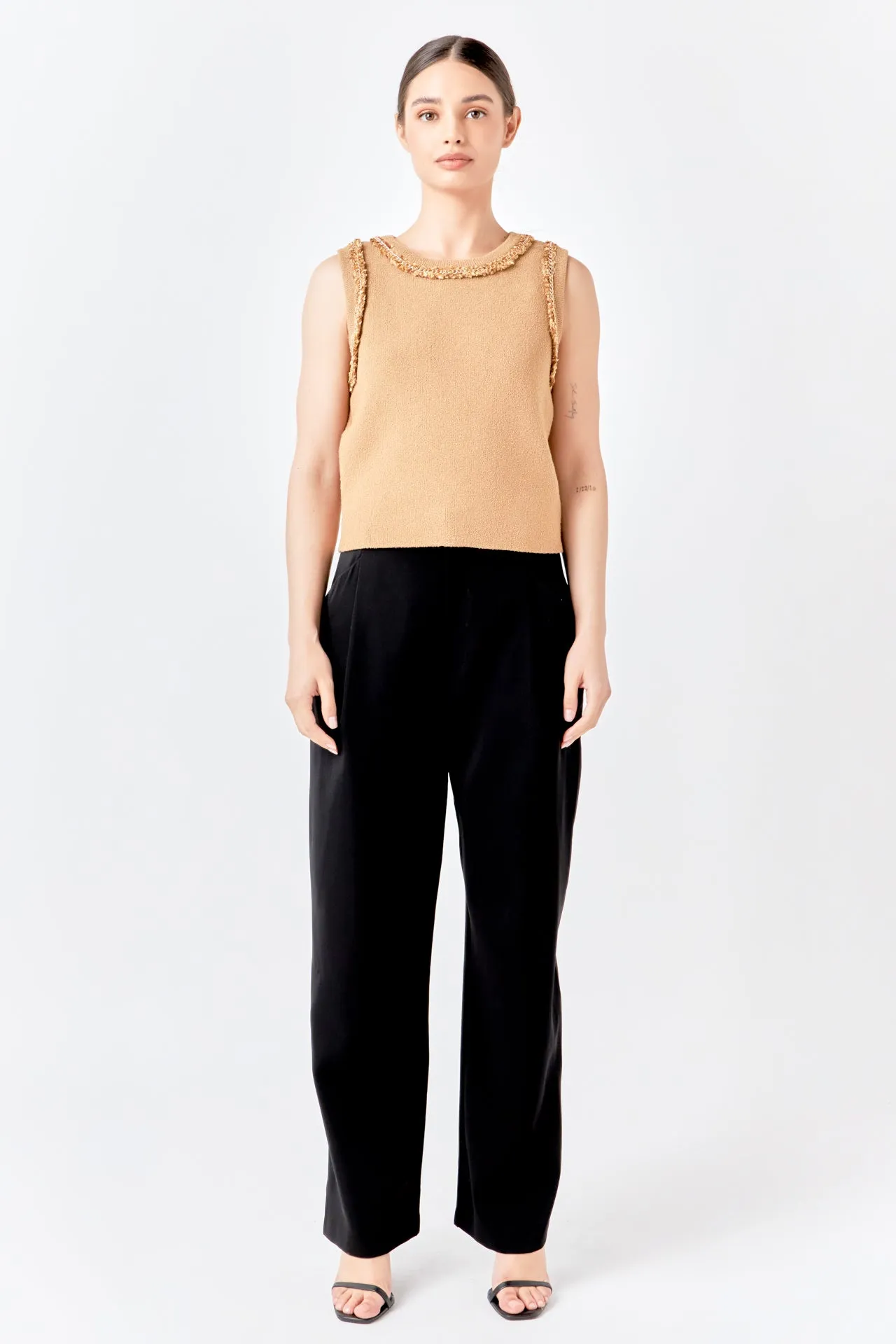 Trim Detail Knit Tank Top