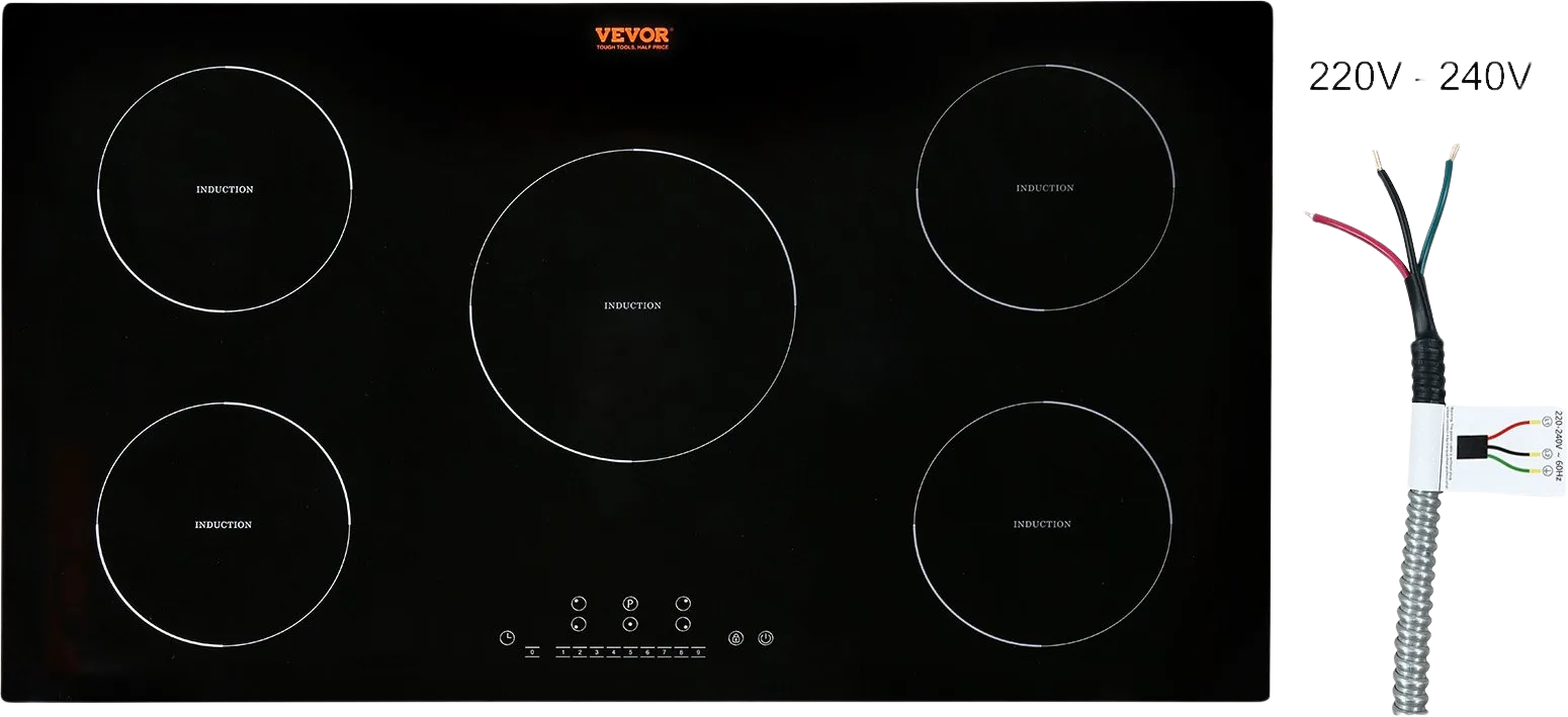 Vevor Electric Cooktop 36" 5 Burners 9200W Built-In Magnetic Induction Stove Top New