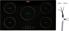 Vevor Electric Cooktop 36" 5 Burners 9200W Built-In Magnetic Induction Stove Top New