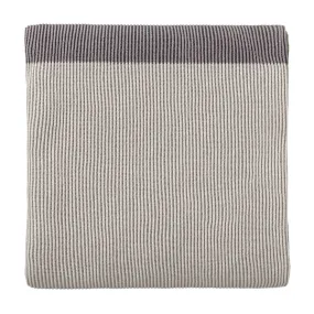 Viseu Cotton Blanket [Off-white/Light grey/Dark grey]