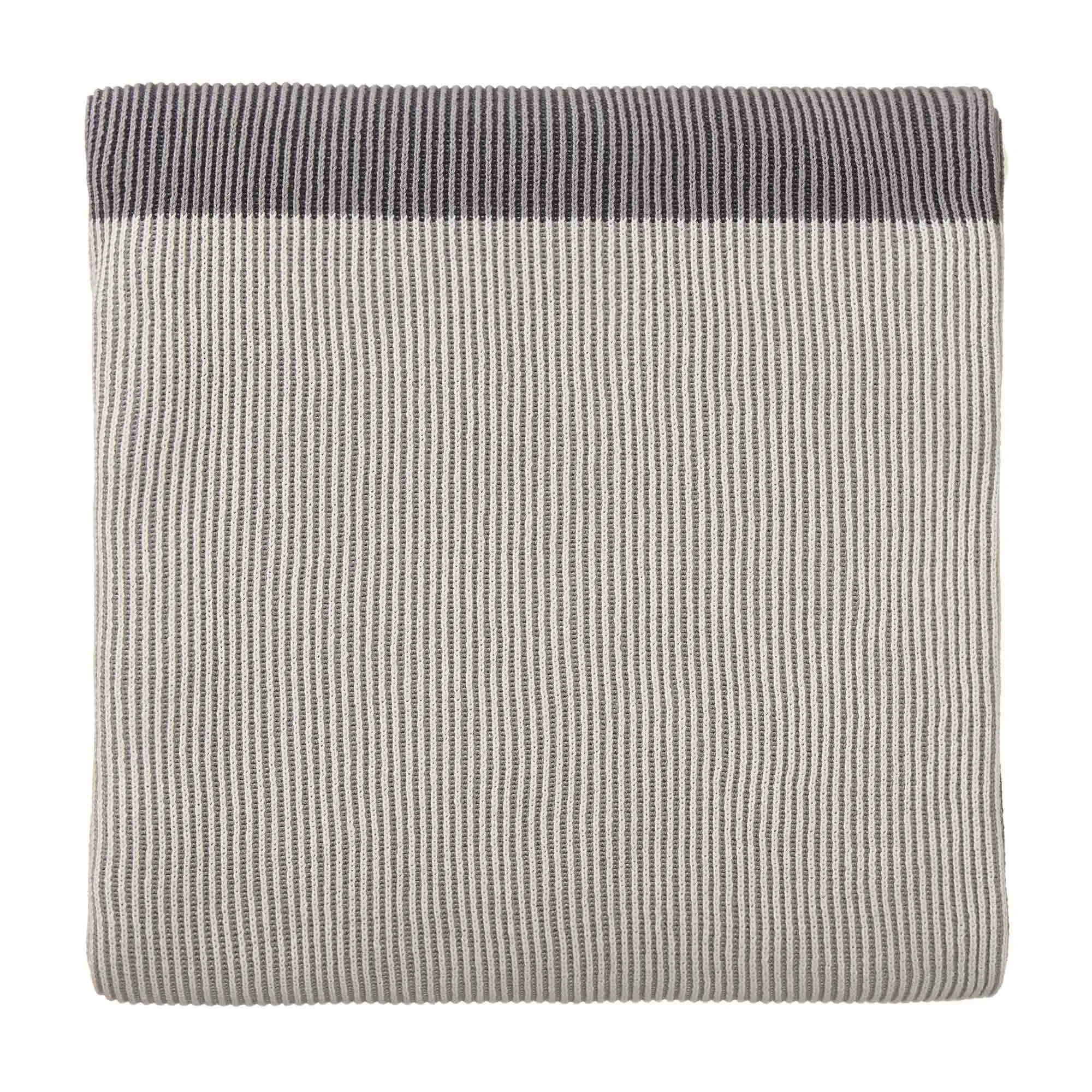 Viseu Cotton Blanket [Off-white/Light grey/Dark grey]