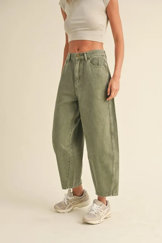 Washed Barrel Pants