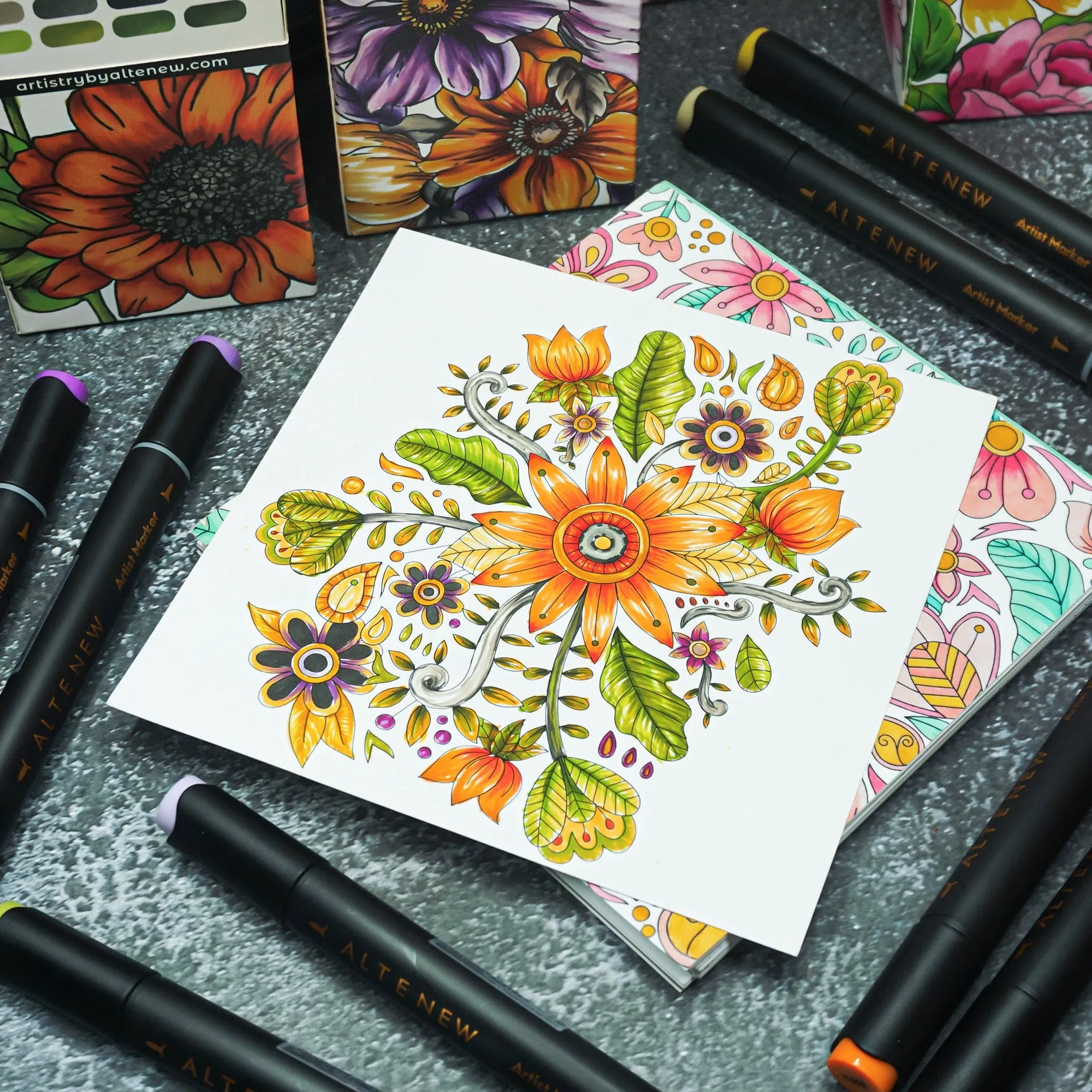 Whimsical Flower Bunch Coloring Book