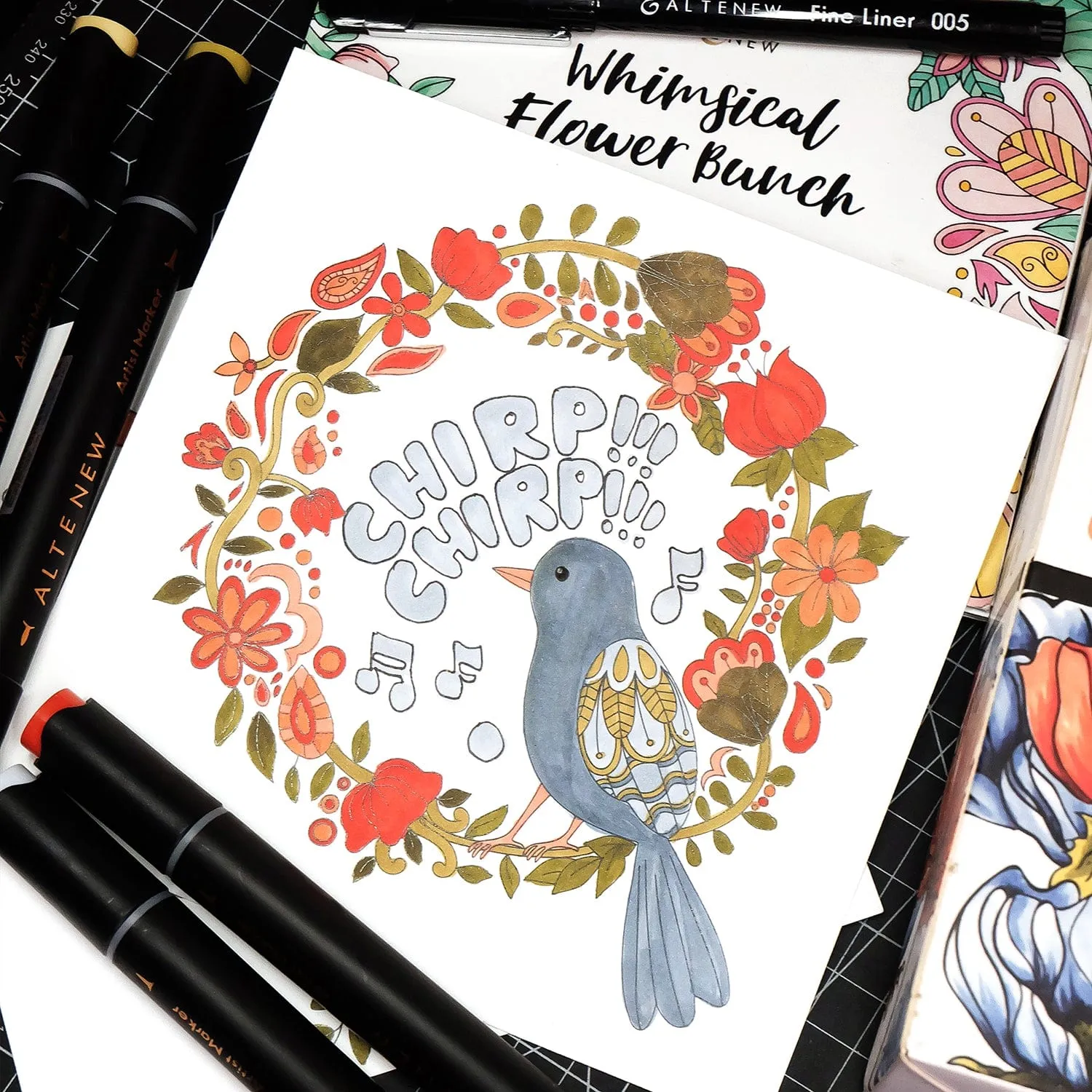 Whimsical Flower Bunch Coloring Book