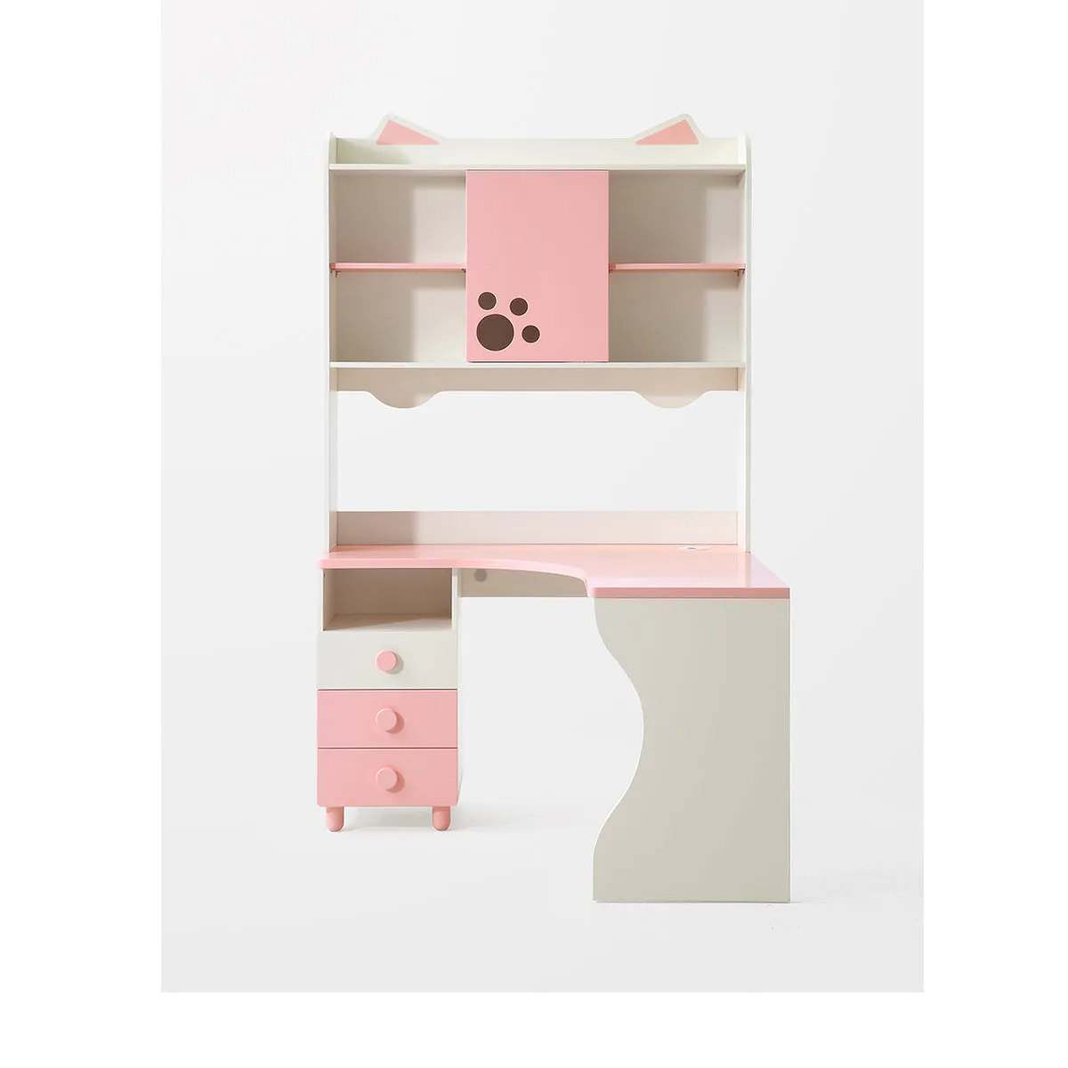 Whimsical Kitty Cat Tall Bookcase and Pink Study Table