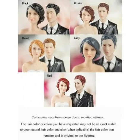 Whimsical Sitting Bride and Groom (Caucasian)