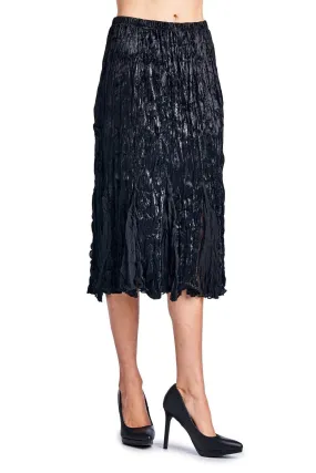 Women's Pleated Velour with Chiffon Long Skirt