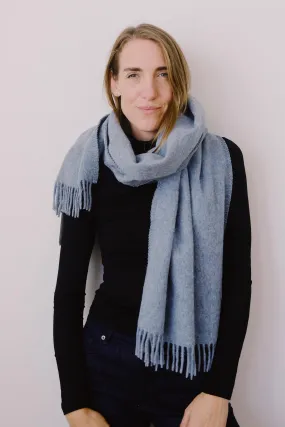 wool scarf - paolo - light blue