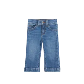 Wrangler Kid's Nancy Medium Wash Blue Turquoise Pocket Boot Cut Medium Blue Jeans