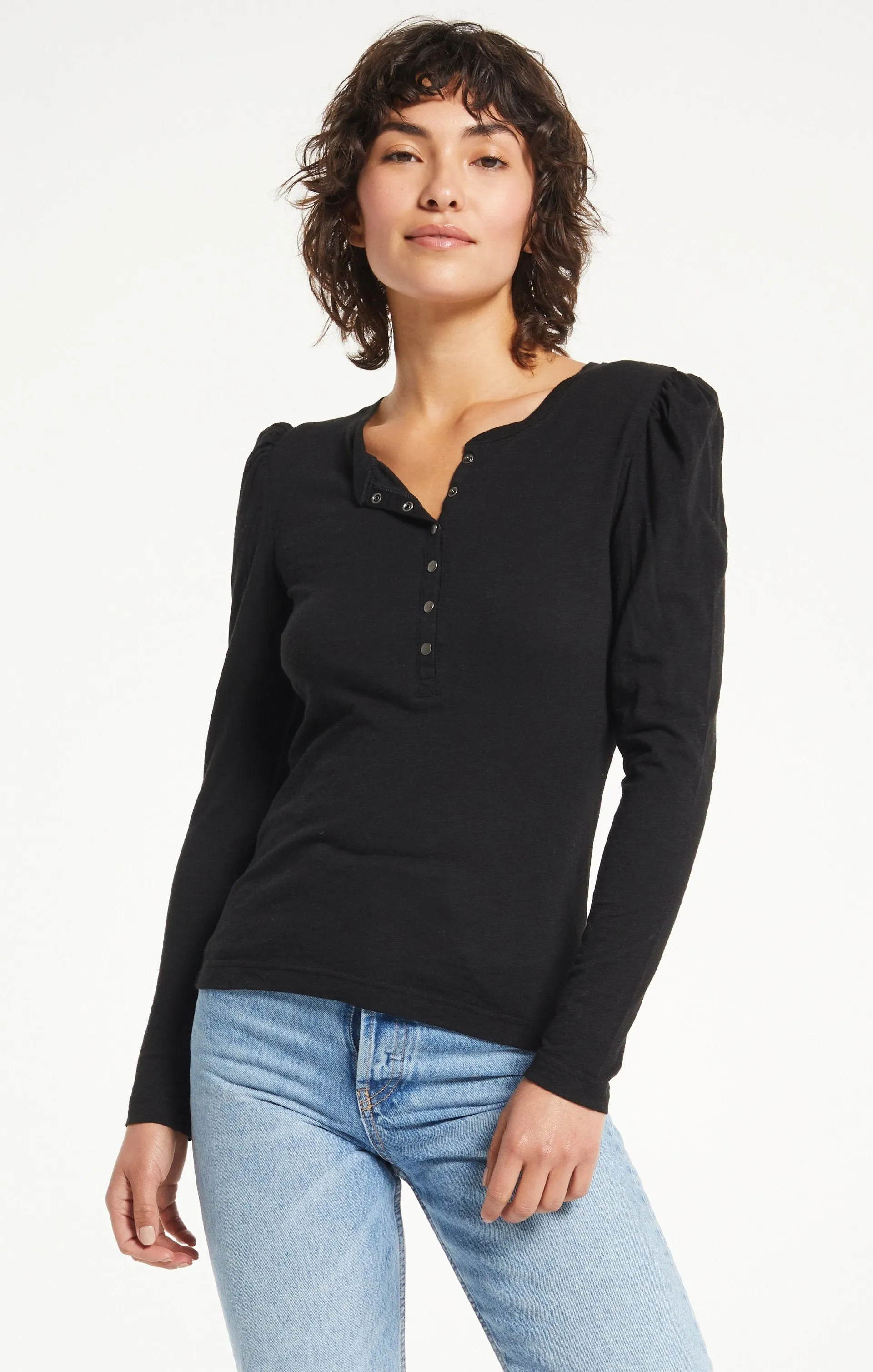 Z Supply Liv Brushed Henley Top